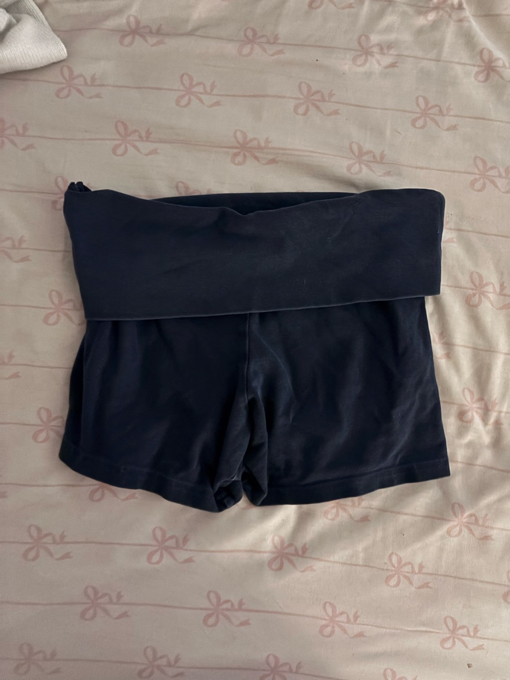 Brandy Melville Navy Fold-Over Waist Shorts